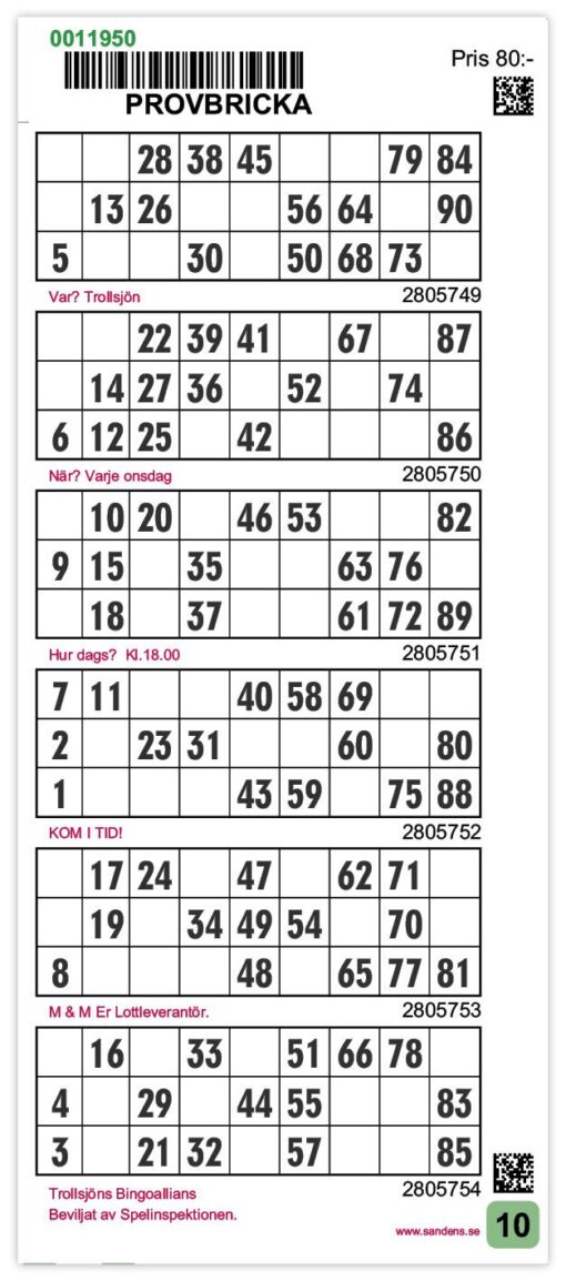 Bingo nummerbicka