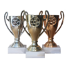 pokal i guld, silver och brons